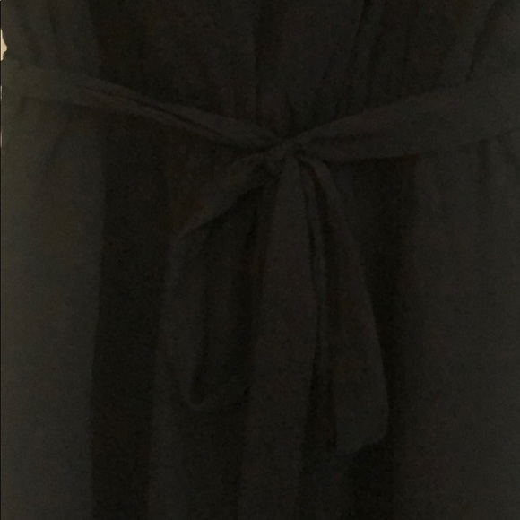 Black Dress with Leather Panels and Mesh - Picture 4 of 6